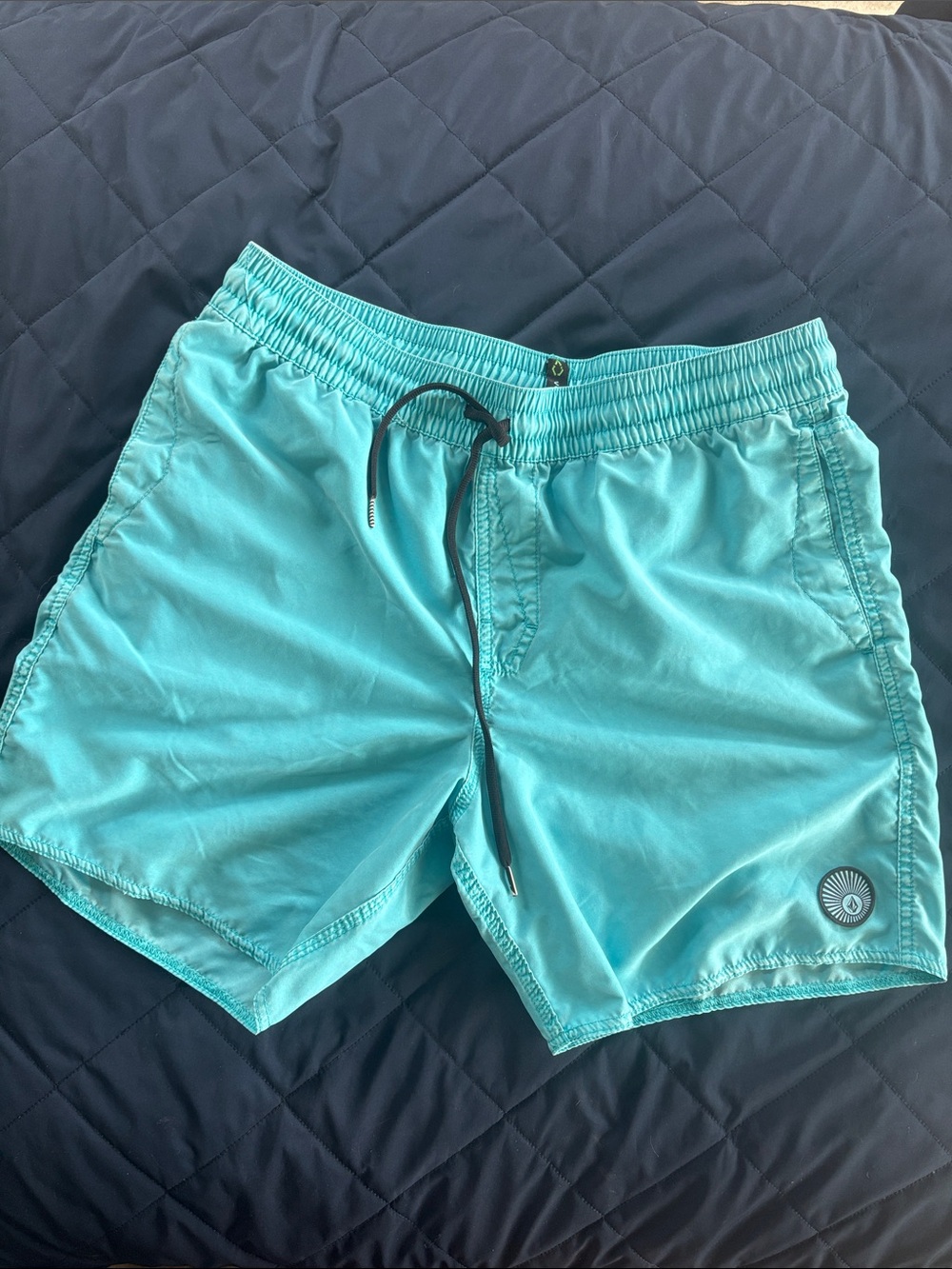 Volcom Men's Aqua Blue Swim Trunks